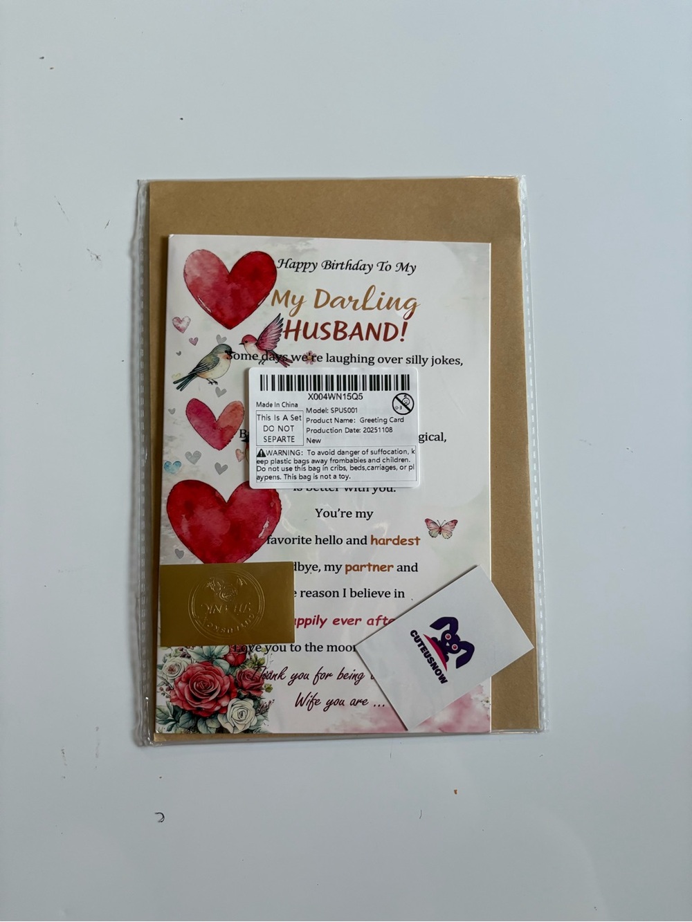 Husband birthday card
